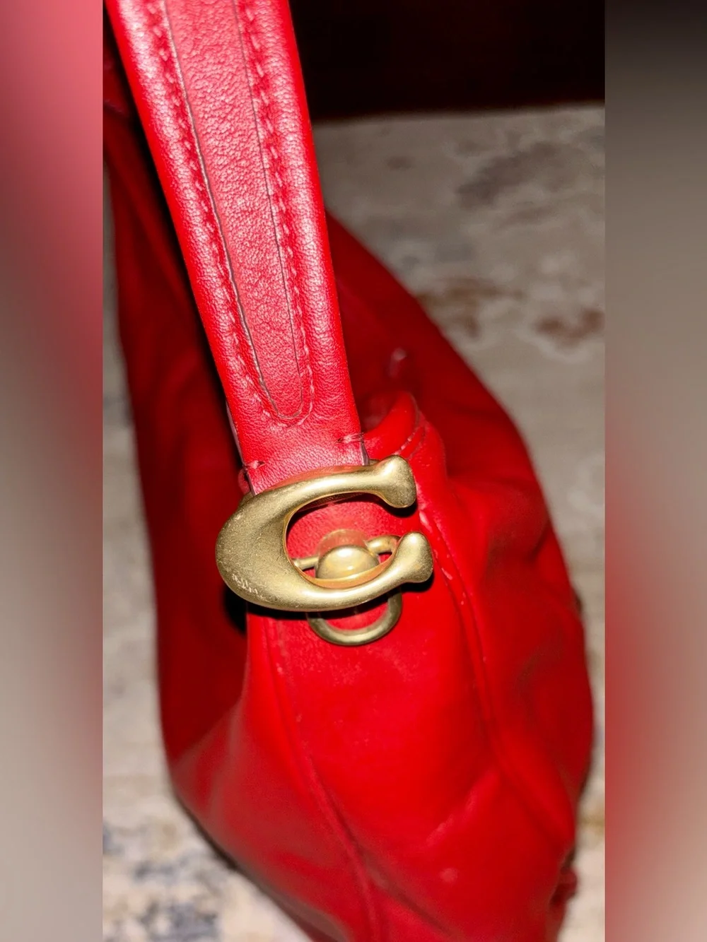 Vintage Coach Red SoHo Buckle Hobo